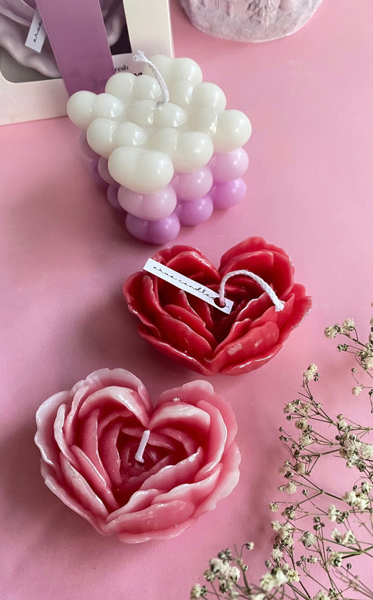 Heart Rose Candle