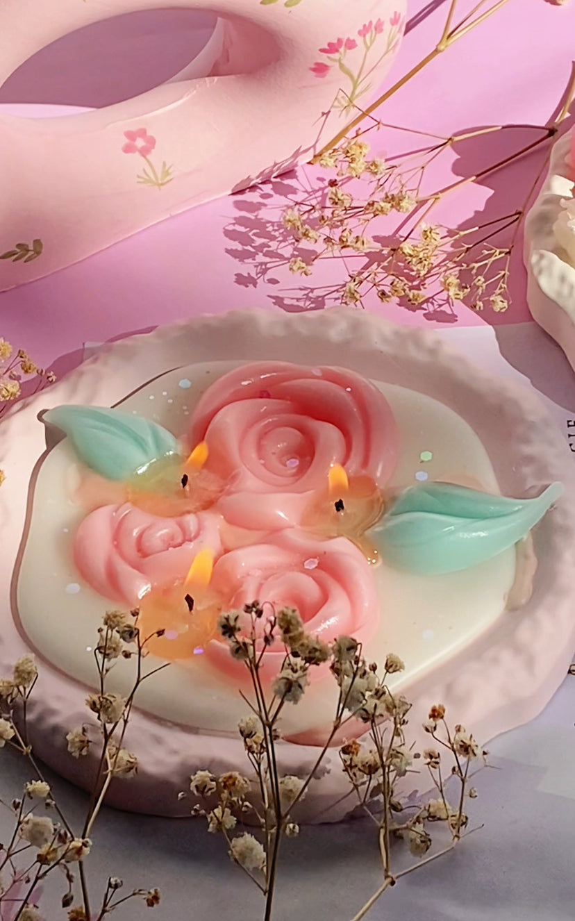 Minimal Roses Huge tray Candle