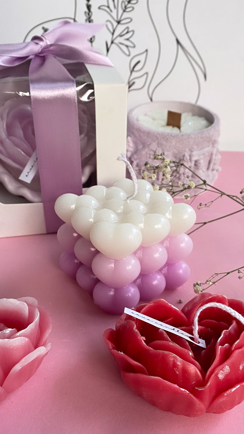 Heart Bubble Candle