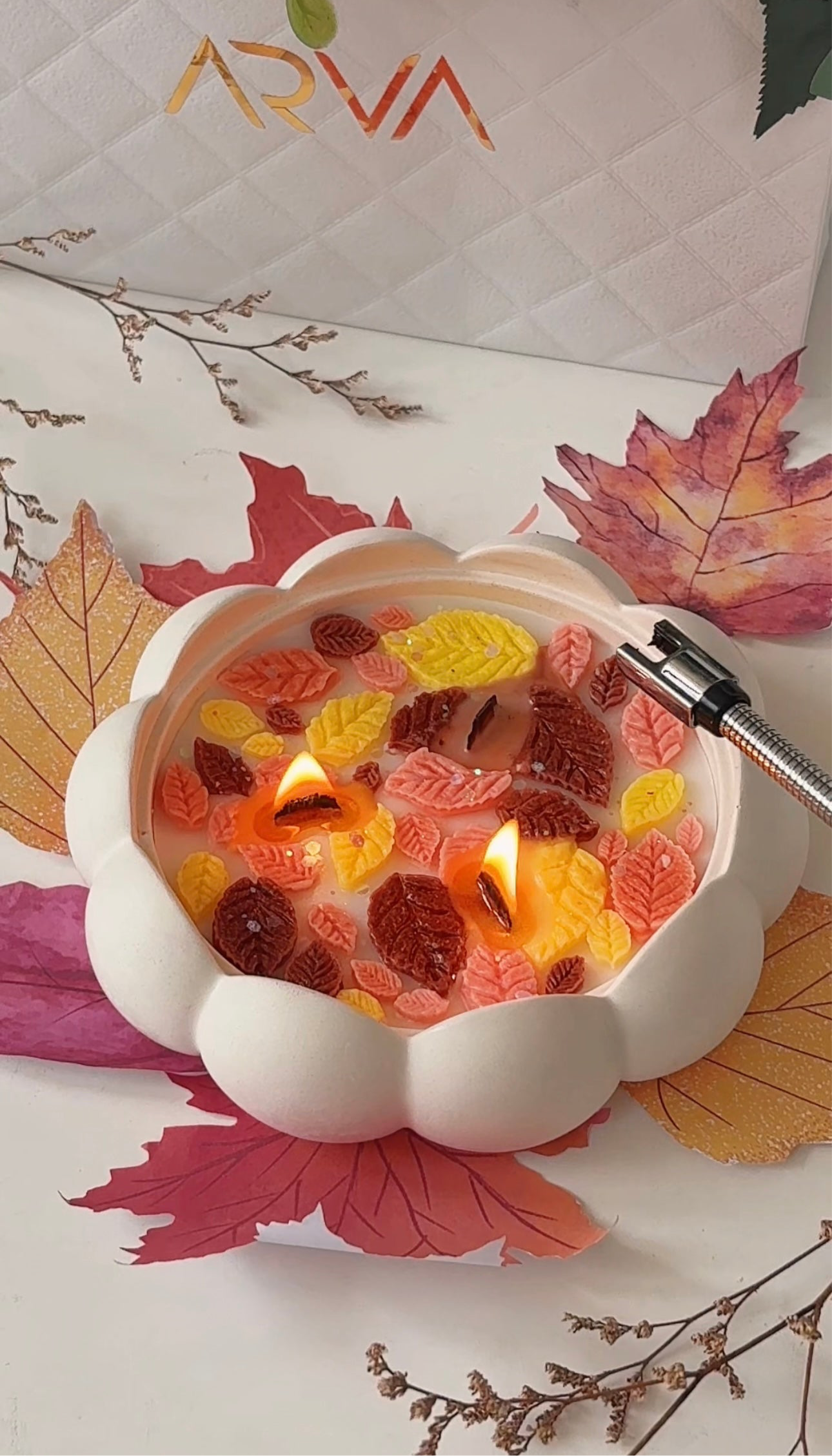 Huge Triple Wick Fall-themed Candle