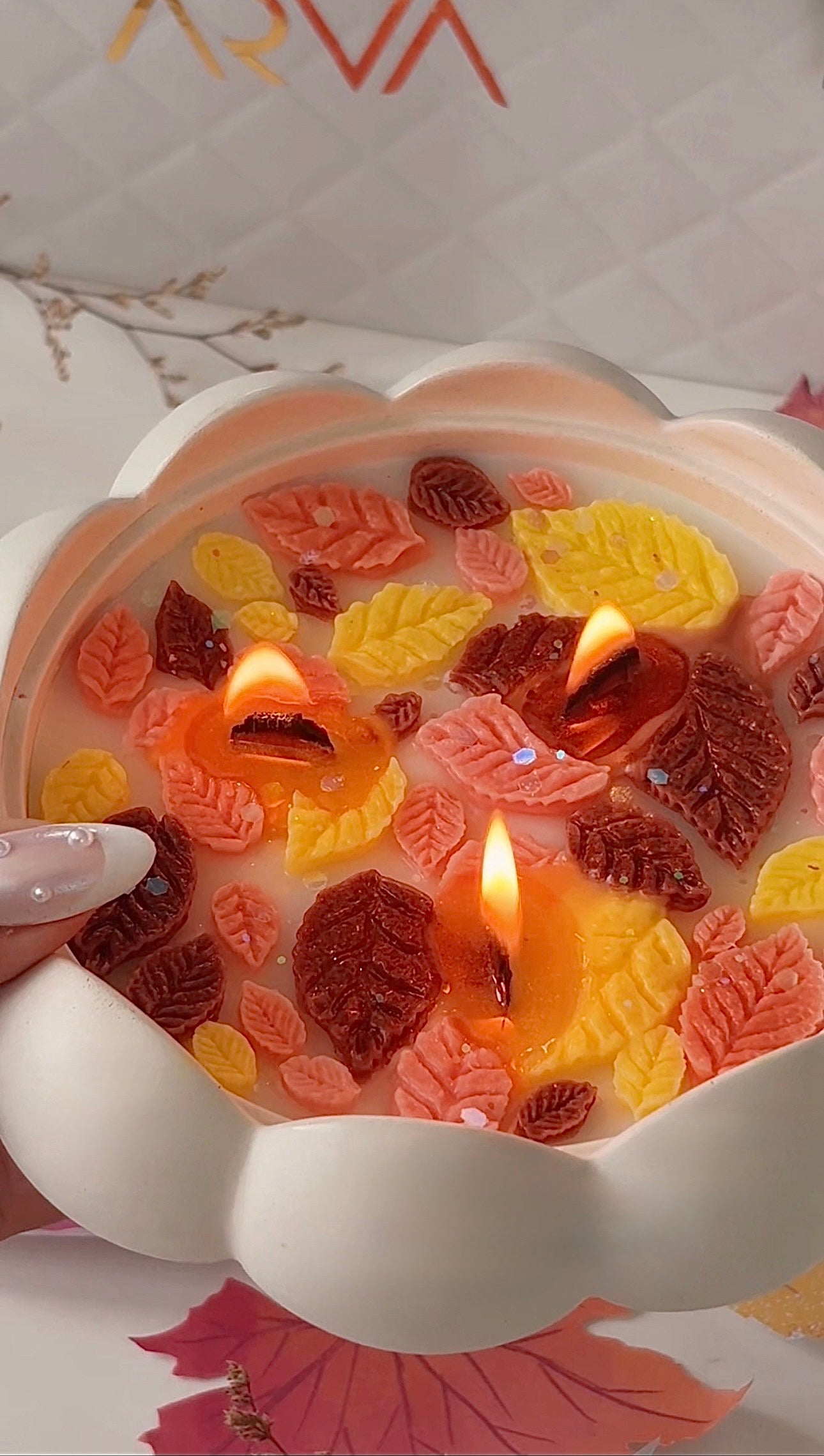 Huge Triple Wick Fall-themed Candle