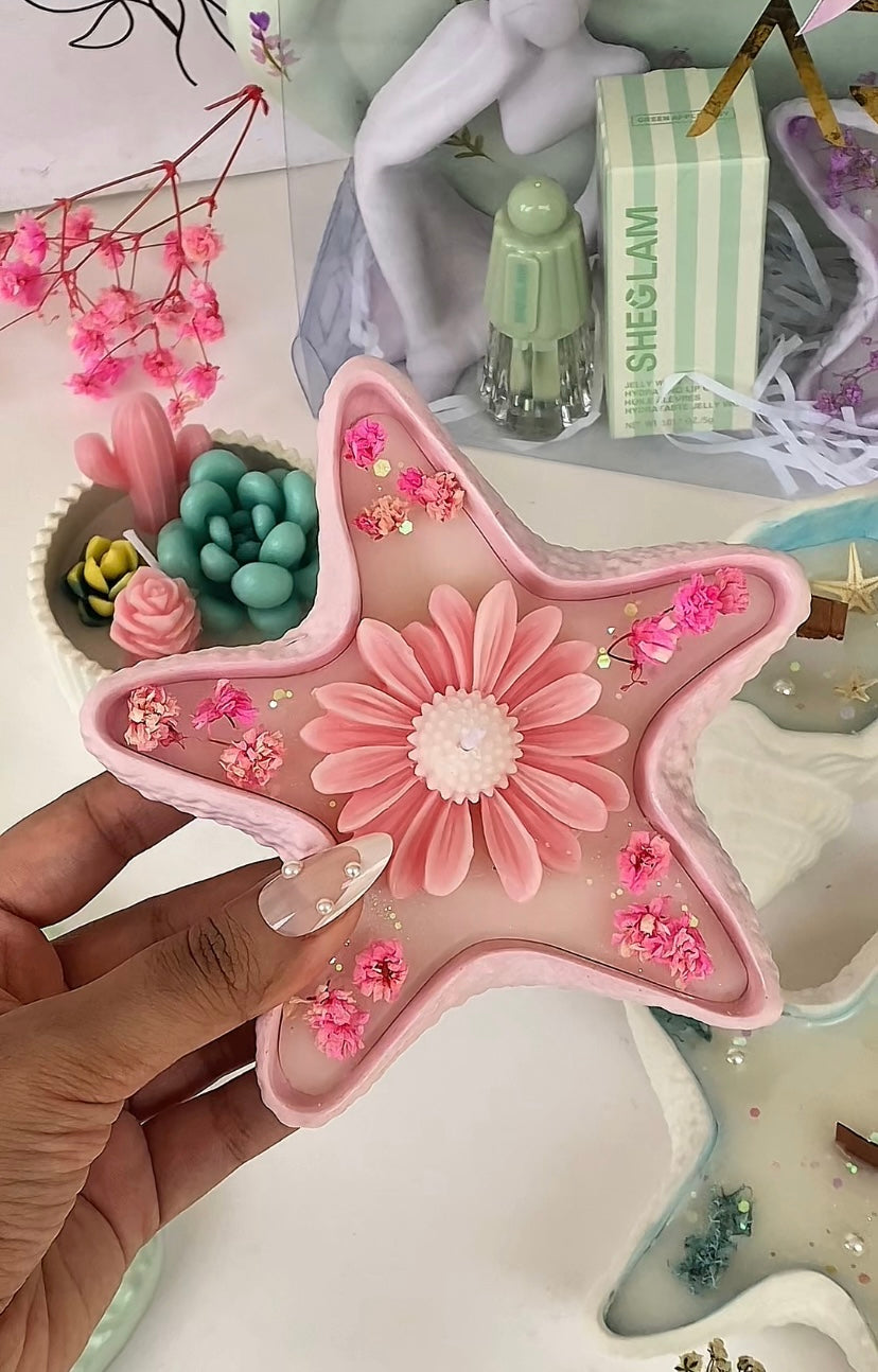 Starfish Floral Candle