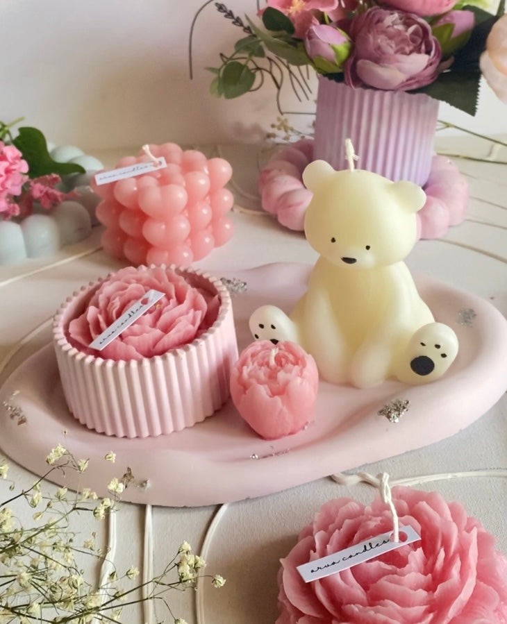 Oval Tray & Pot Candle Duo (Roses)