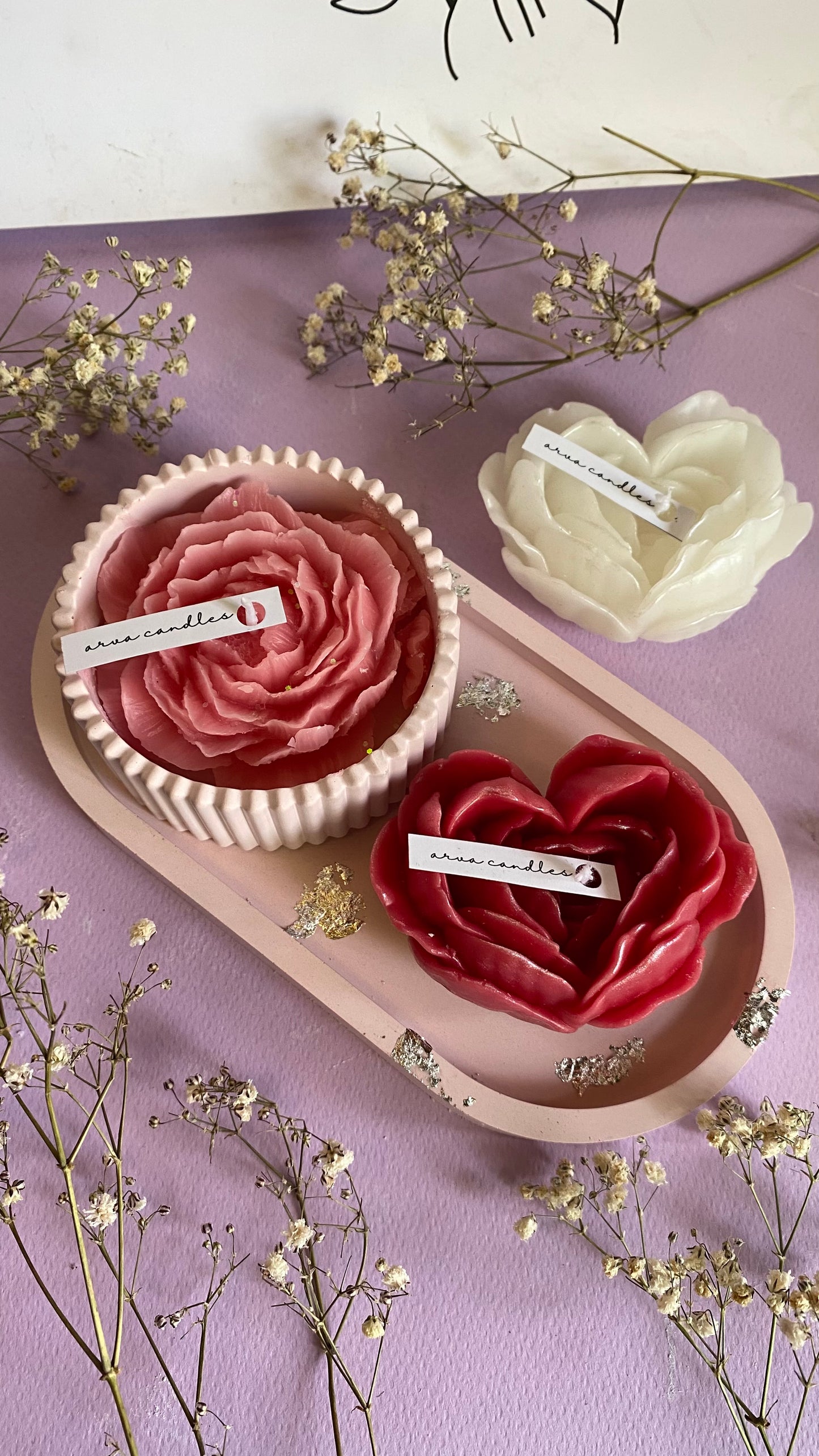 Heart Rose Candle