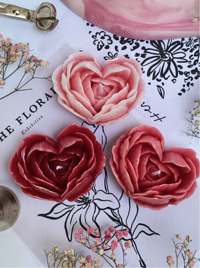 Heart Rose Candle