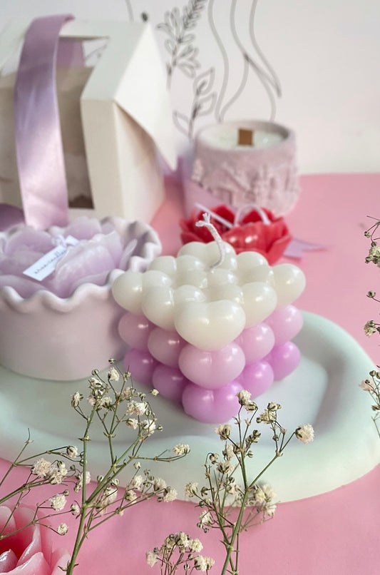 Heart Bubble Candle