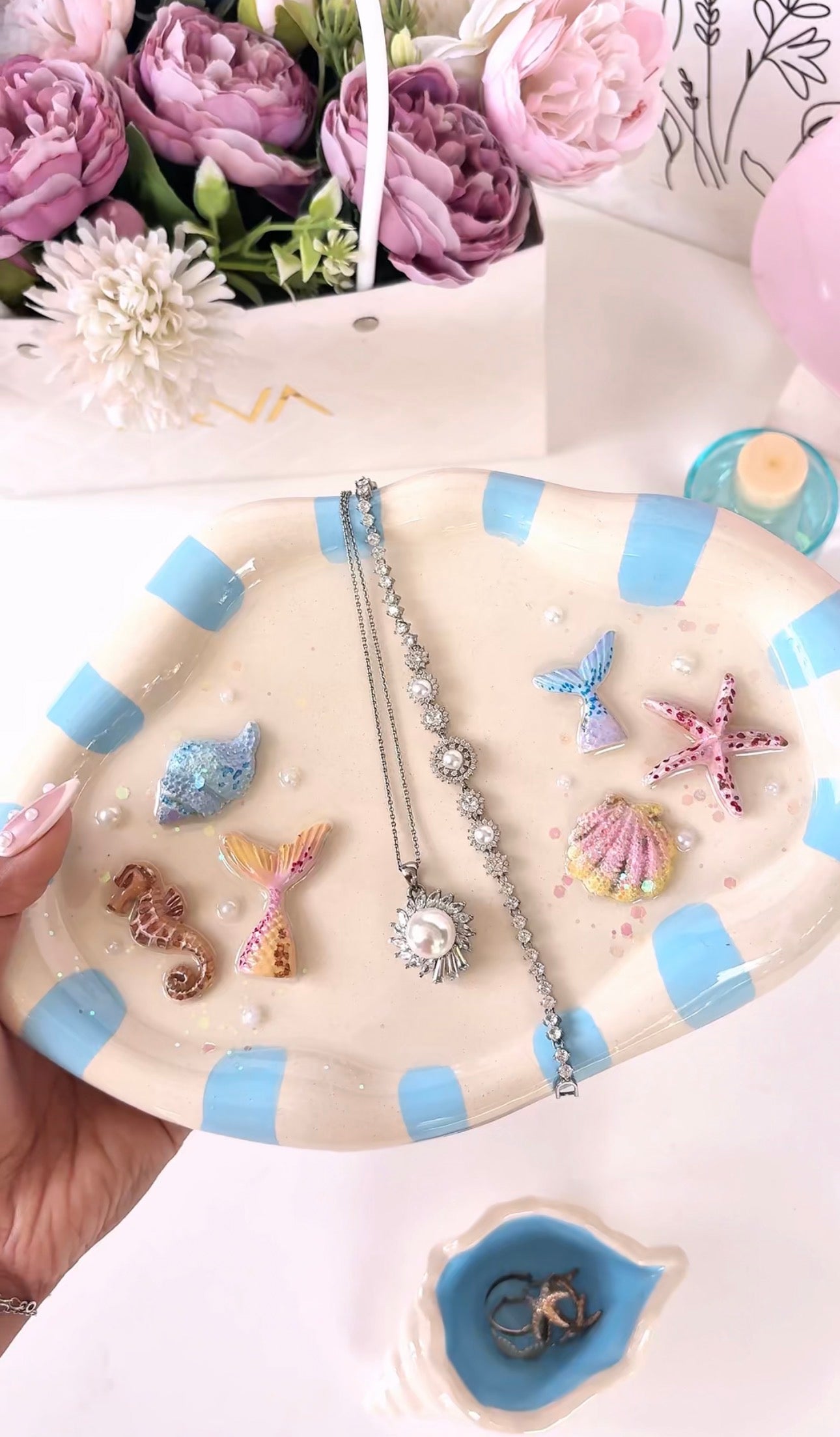 3d Ocean Themed Glossy Tray