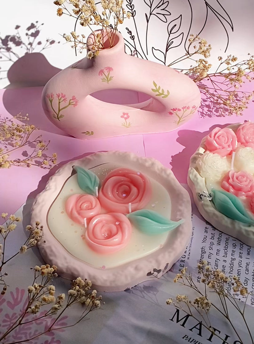Minimal Roses Huge tray Candle
