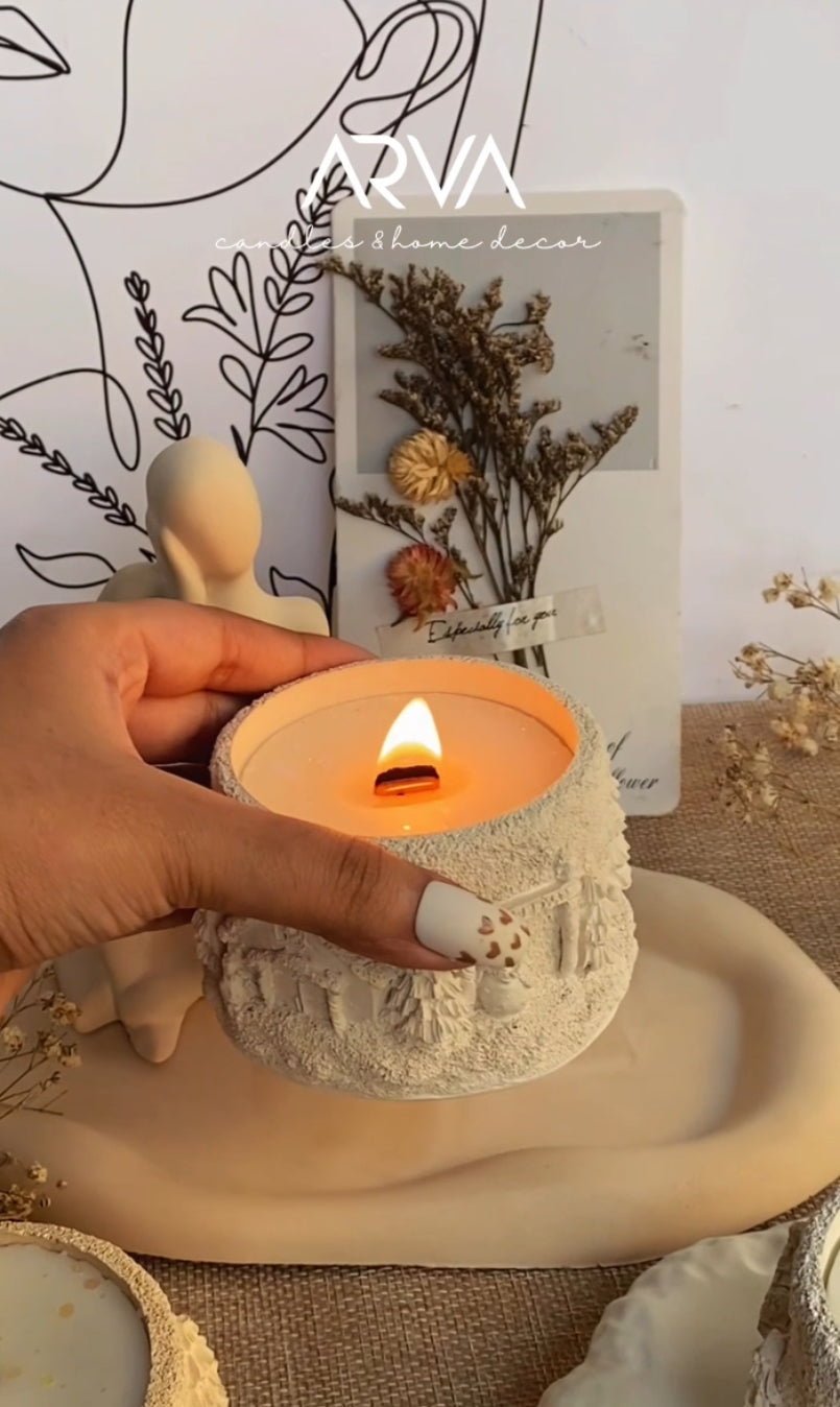 1. Winter Village Pot Candle