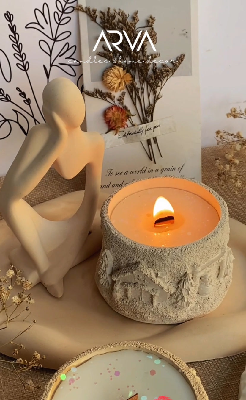 1. Winter Village Pot Candle