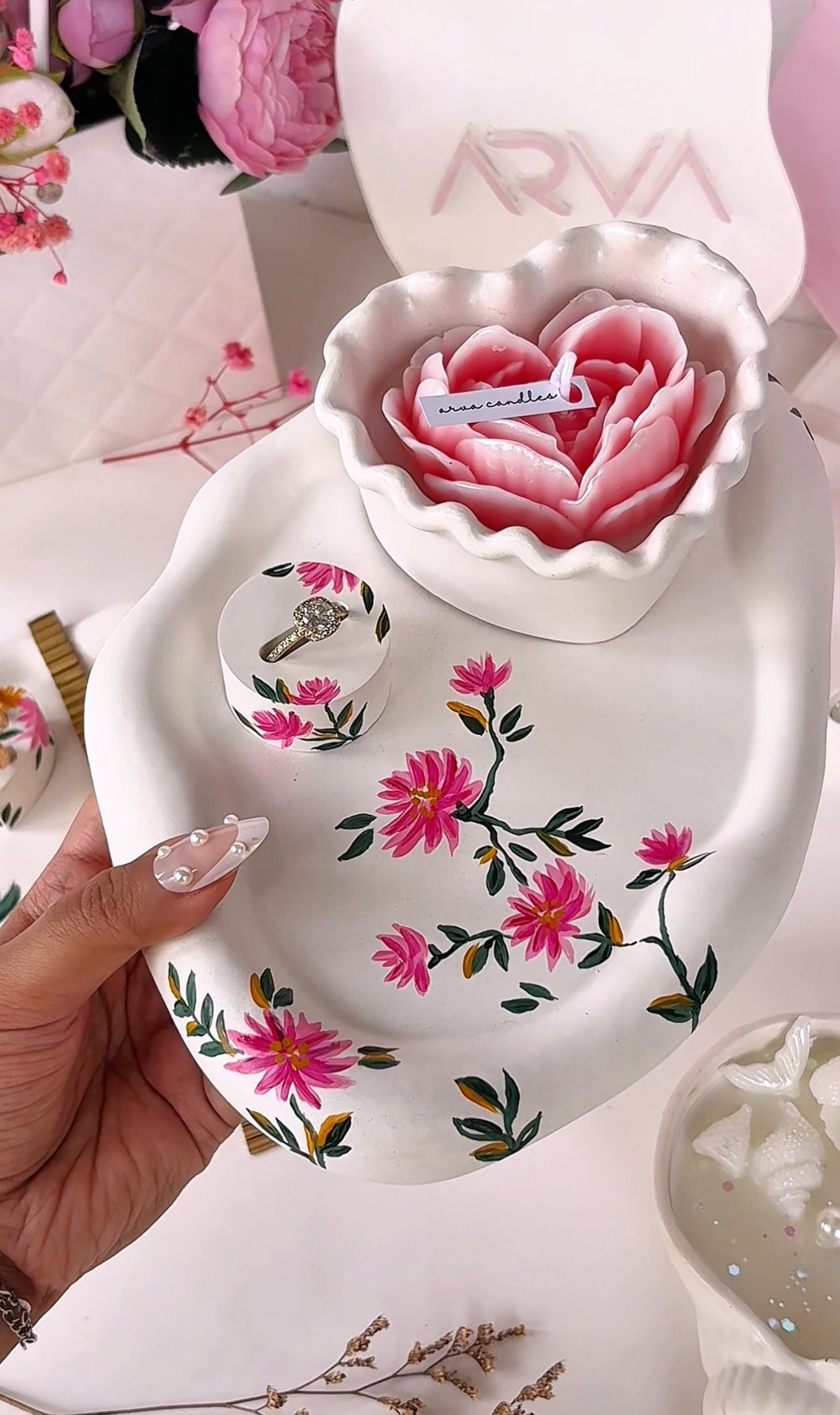 4. Luxury Floral Ring Trays/ Engagement Trays