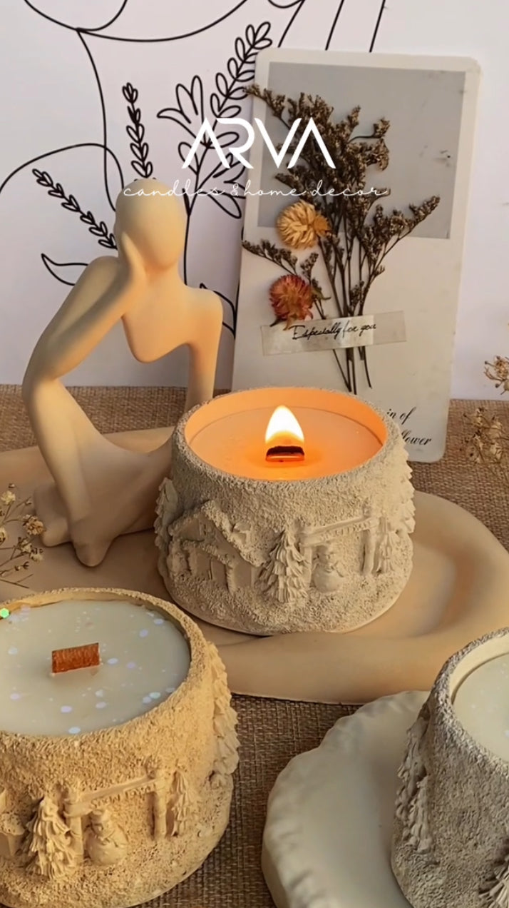 1. Winter Village Pot Candle
