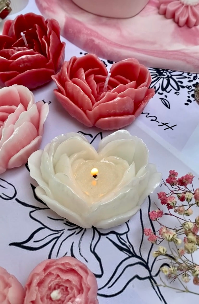Heart Rose Candle