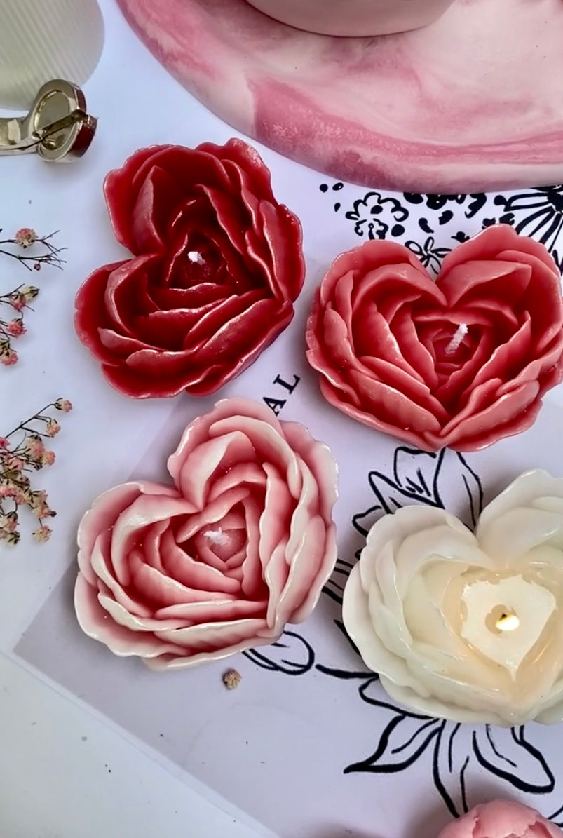 Heart Rose Candle