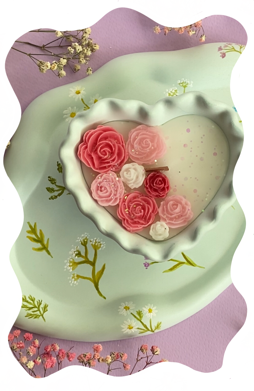 Wavy Heart Pot Candle