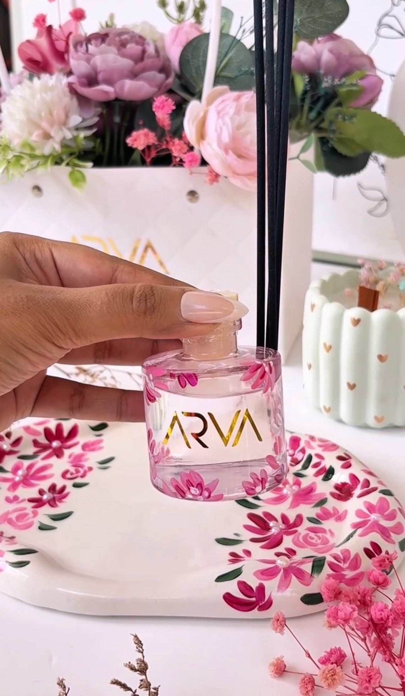 3. Hand-Painted Artisan Reed Diffusers