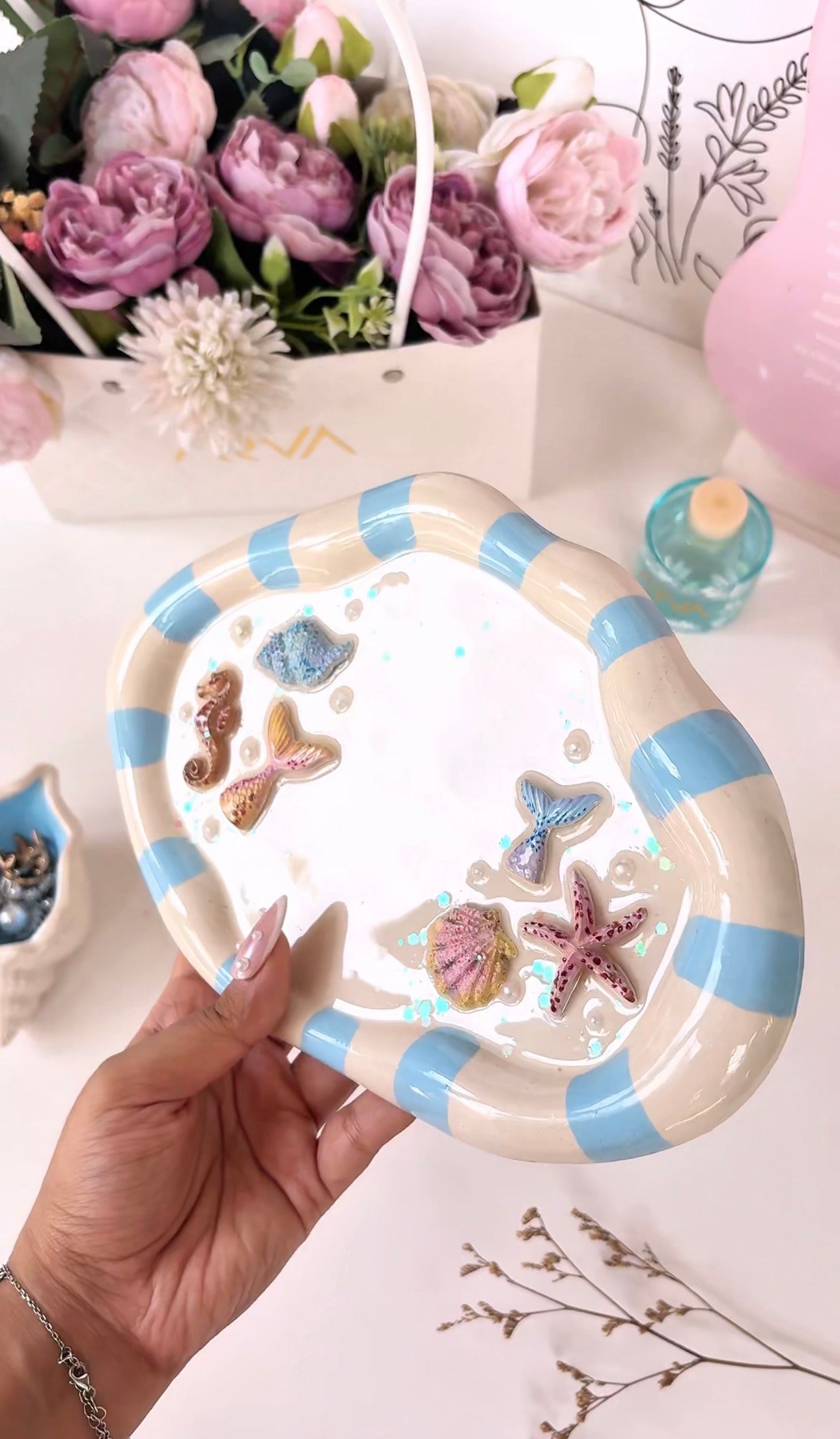 3d Ocean Themed Glossy Tray