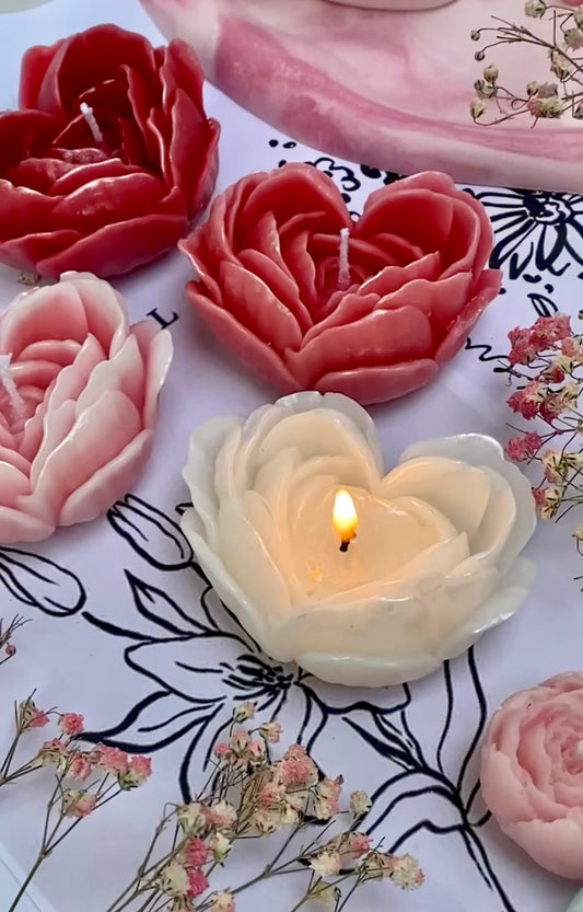 Heart Rose Candle