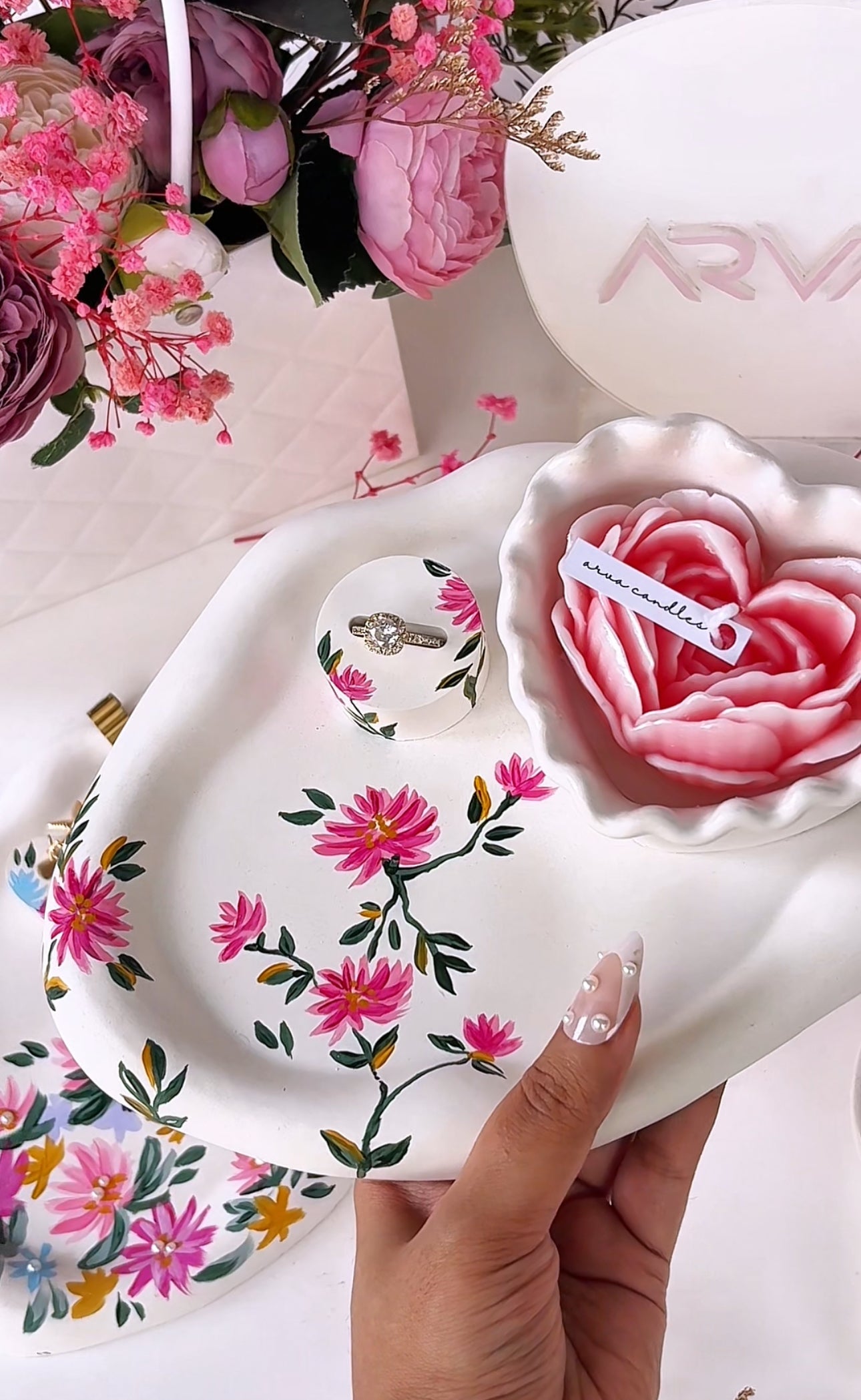 4. Luxury Floral Ring Trays/ Engagement Trays